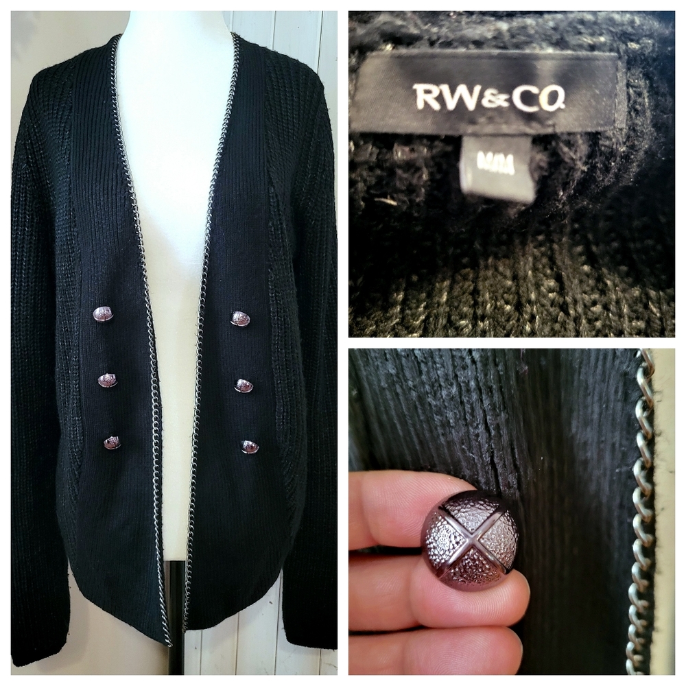 RW & CO | METAL ACCENT CARDIGAN black medium